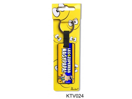 (KTV024) Vicces kulcstartó 7,5 cm - Legszuperebb papa - Ajándékok Nagypapáknak